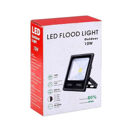 900LM LED Lamp 10W AC 85 to 265V White for Home and Office - product box showing 10W LED floodlight, IP65, 900 lm, suitable for home and office lighting