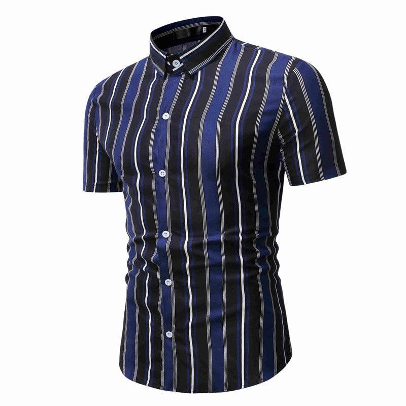 Men's Stylish Striped Short Sleeve Casual Shirt