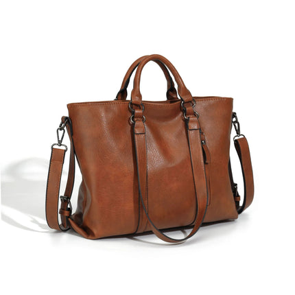 Soft PU Leather Large Tote Bag For Daily Carry With One Shoulder Strap