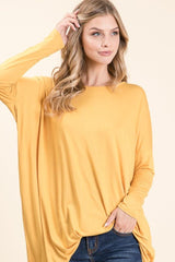 BOMBOM Round Neck Long Sleeve Oversized Top