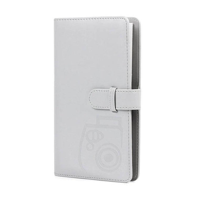 96 Photo PU Leather Album For Polaroid 3 Inch Prints - gray PU leather 96-photo album with snap closure for 3-inch Polaroid prints