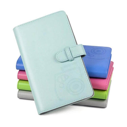 96 Photo PU Leather Album For Polaroid 3 Inch Prints - pastel blue PU leather photo album with snap closure holding 96 Polaroid 3-inch prints