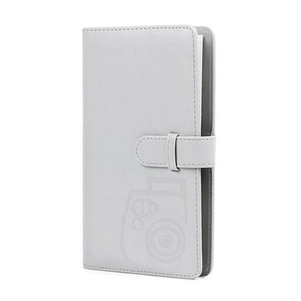 Alt Tag: 96 Photo PU Leather Album For Polaroid 3 Inch Prints - white PU leather photo album with snap closure for 96 Polaroid 3-inch prints
