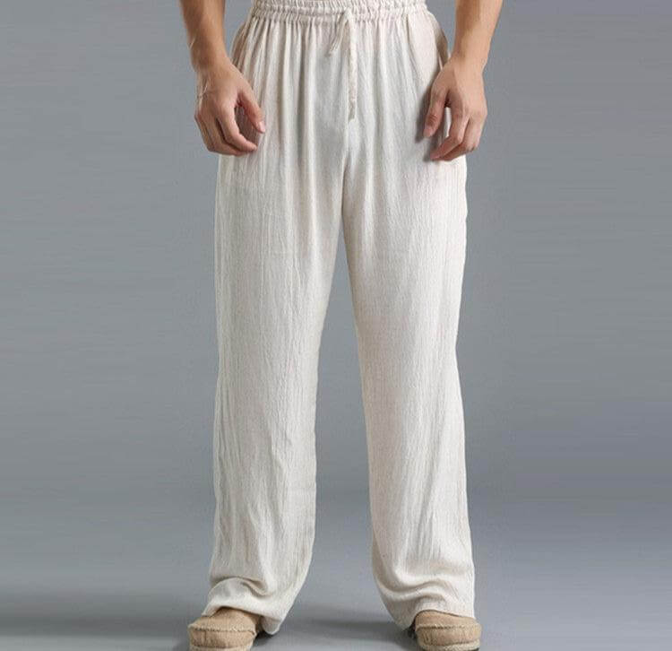 Men's Lightweight Linen Relaxed Fit Athletic Pants