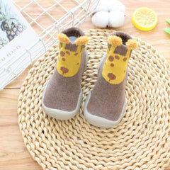 Toddler Non-Slip Floor Socks - Cozy Cotton Design Coffee