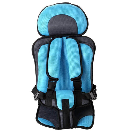 Portable Infant Safety Seat for Babies and Toddlers in Cars — blue detachable-back car seat for 9 months to 6 years, compact travel safety