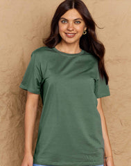 Full Size Round Neck Short Sleeve T-Shirt