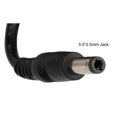 AC To DC Adjustable Power Adapter, Universal 3-24V Output - close-up 5.5×2.5mm DC jack cable connector for bench power supply
