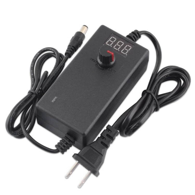 AC To DC Adjustable Power Adapter With Display For Home Charging compact adjustable supply with digital display and knob for hobby electronics