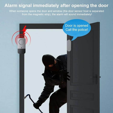 Magnetic Door and Window Security Alarm for Home Protection - burglar alerted as door opens by magnetic sensor alarm
