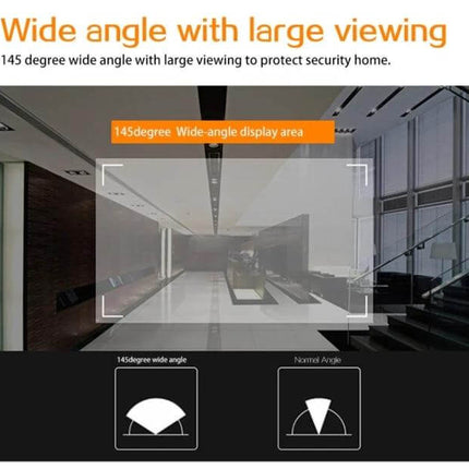 Danmini Smart Electronic Door Peephole Camera with 4.3-Inch Screen showing 145° wide angle large viewing area for home security
