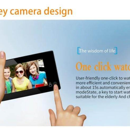 Danmini Smart Electronic Door Peephole Camera with 4.3-Inch Screen showing 4.3-inch display and one-key watch feature