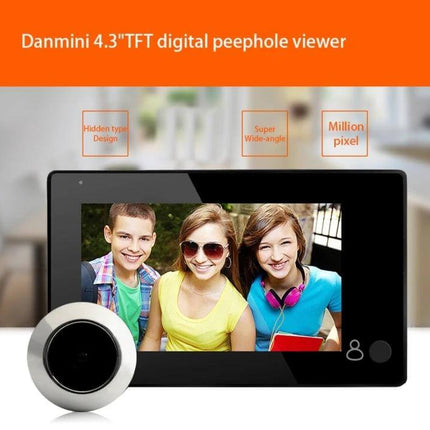Danmini Smart Electronic Door Peephole Camera with 4.3-Inch Screen digital peephole viewer with 4.3-inch display showing visitors