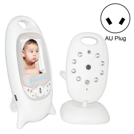 Portable Baby Monitor with Night Vision for Everyday Parenting Needs - compact white 2.0-inch LCD unit showing baby, night vision LEDs, AU plug