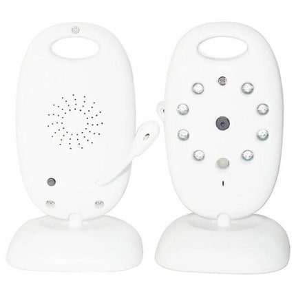 Portable Baby Monitor with Night Vision for Everyday Parenting Needs showing compact white camera and monitor with night LEDs and 2.0-inch color LCD