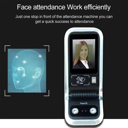 Realand Touch Screen Time Attendance Machine with Face Recognition displaying face scan on 2.8-inch TFT touch screen for fast employee attendance