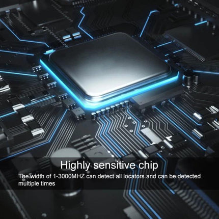 Compact Handheld Detector for Hidden Cameras and Signals showing a sensitive chip and circuit board used for detecting hidden devices