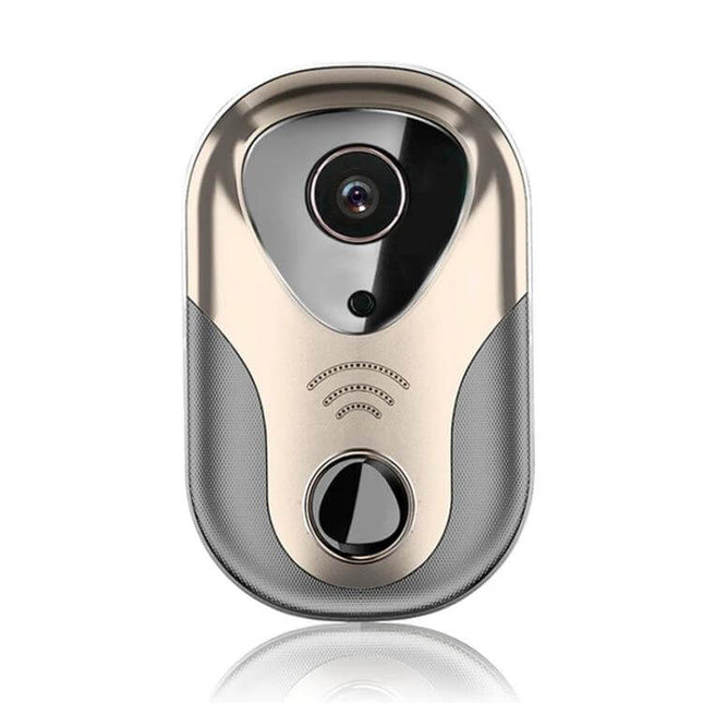 163Eye Smart WiFi Video Doorbell for Home Monitoring with Night Vision front-view showing camera lens, doorbell button and WiFi signal icon