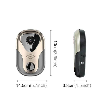 163Eye Smart WiFi Video Doorbell for Home Monitoring with Night Vision front and side product dimensions image
