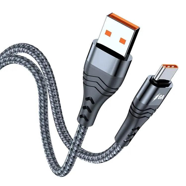 ADC-005 6A USB to USB-C Weave Fast Charging Cable 0.5m