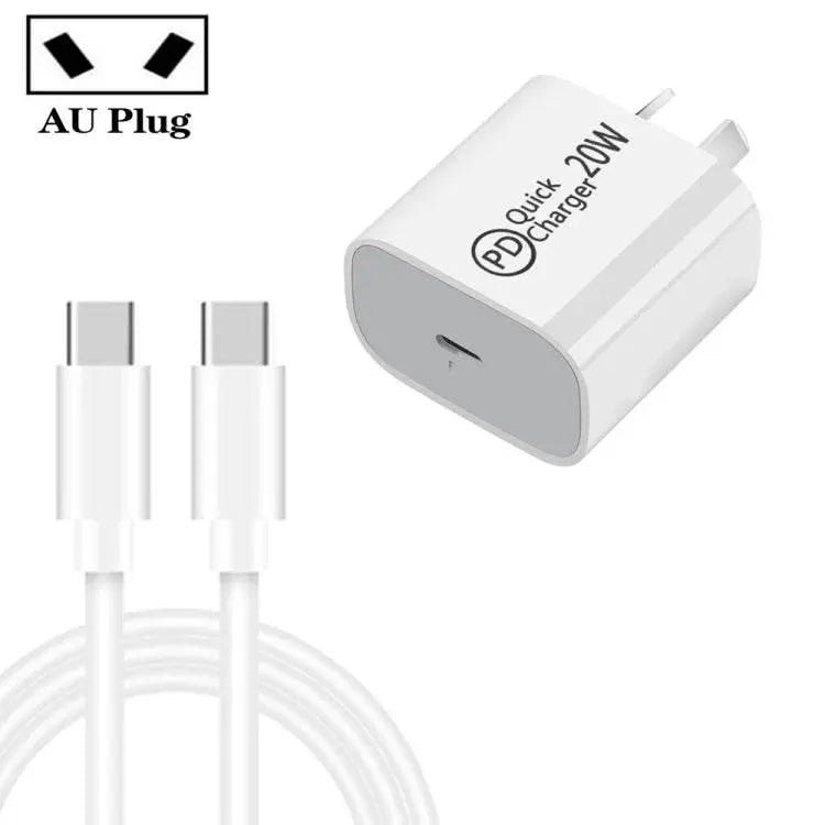 AU-20W PD USB-C Travel Charger with Type-C Cables Now