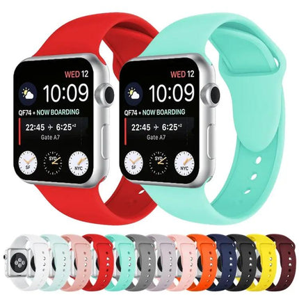 Silicone Double Rivet Band For Apple Watch 42mm 21mm