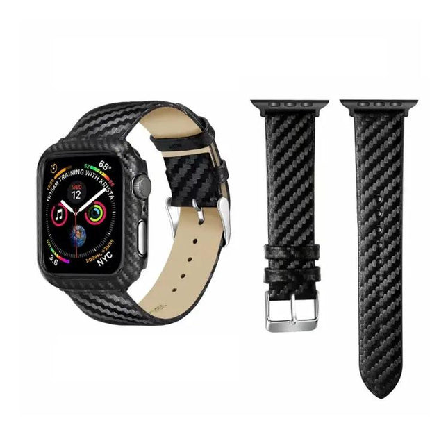 Genuine Leather Carbon Fiber Band Apple Watch 38/40/41/42mm