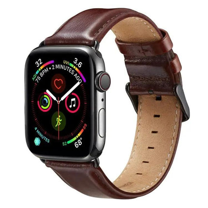 Leather Buckle Watch Band For Apple Watch 40-49 Mm