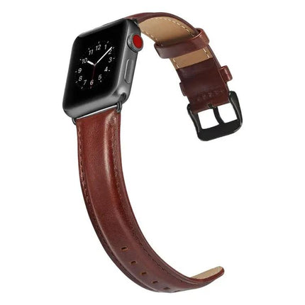 Leather Buckle Watch Band For Apple Watch 40-49 Mm