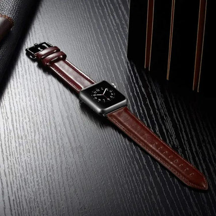 Leather Buckle Watch Band For Apple Watch 40-49 Mm