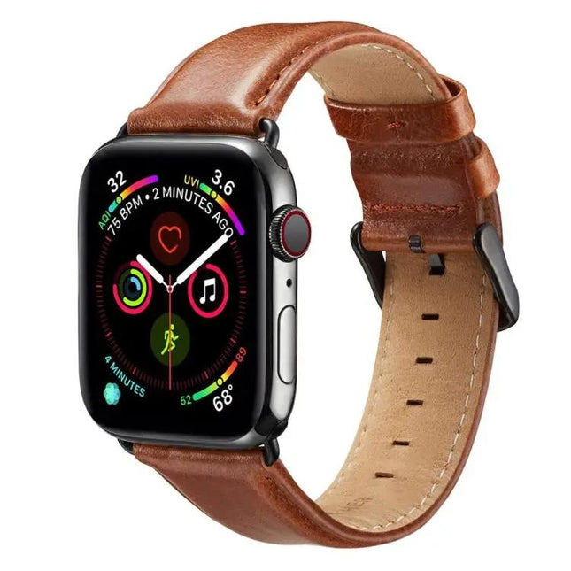 Leather Buckle Watch Band For Apple Watch 40-49 Mm