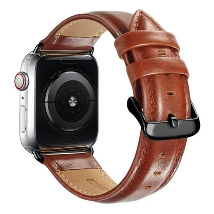 Leather Buckle Watch Band For Apple Watch 40-49 Mm