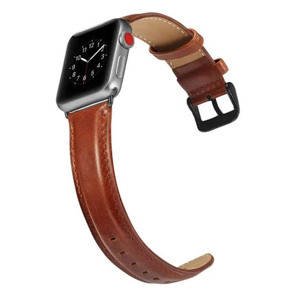 Leather Buckle Watch Band For Apple Watch 40-49 Mm