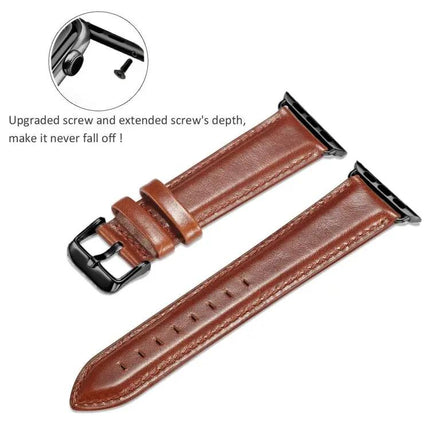Leather Buckle Watch Band For Apple Watch 40-49 Mm