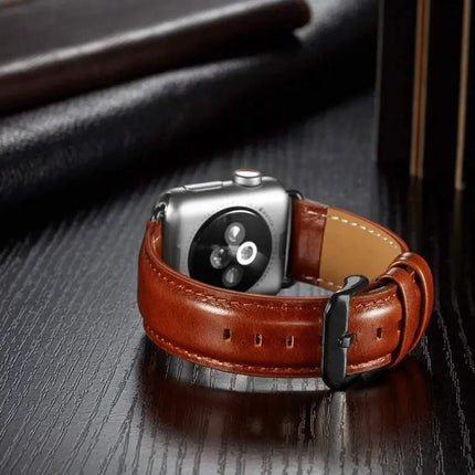 Leather Buckle Watch Band For Apple Watch 40-49 Mm