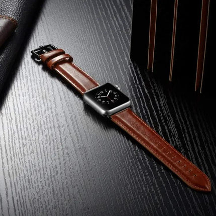 Leather Buckle Watch Band For Apple Watch 40-49 Mm