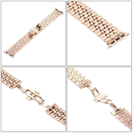22mm Men's Stainless Steel Watch Band Hidden Butterfly