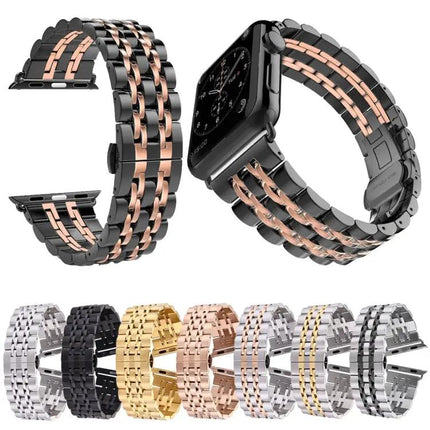 22mm Men's Stainless Steel Watch Band Hidden Butterfly
