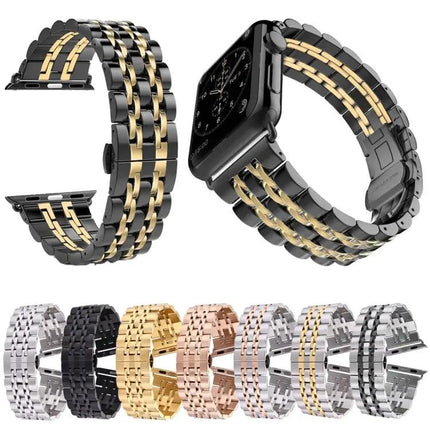 22mm Stainless Steel Mens Watch Band Hidden Butterfly Buckle
