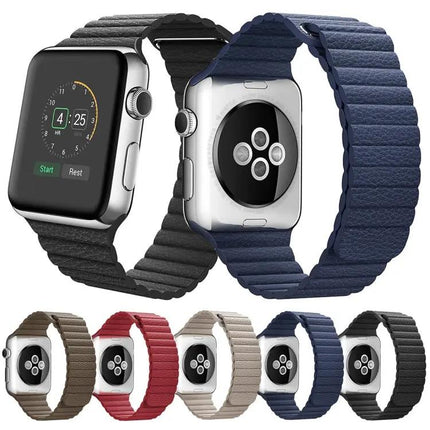 Apple Watch 38mm PU Leather Magnetic Loop Clasp Strap
