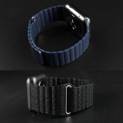 Compatible Apple Watch 42mm PU Leather Magnetic Loop Band
