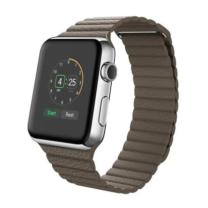 Compatible Apple Watch 42mm PU Leather Magnetic Loop Band