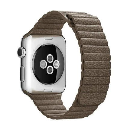 Compatible Apple Watch 42mm PU Leather Magnetic Loop Band