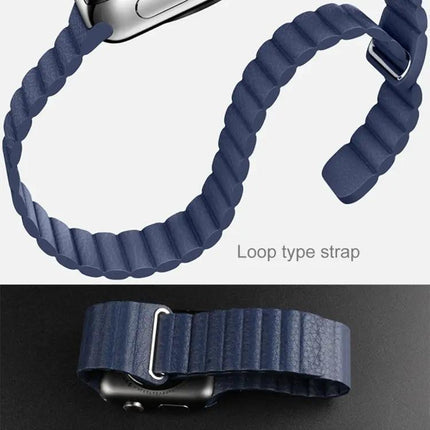Compatible Apple Watch 42mm PU Leather Magnetic Loop Band