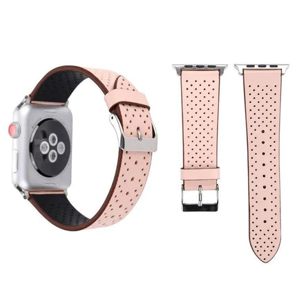Leather Hole Pattern Apple Watch Band 42mm/44mm/45mm