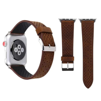 Leather Hole Pattern Apple Watch Band 42mm/44mm/45mm