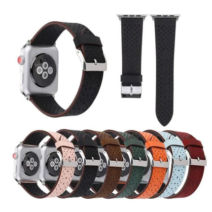 Leather Hole Pattern Apple Watch Band 42mm/44mm/45mm