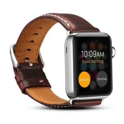 Denior Oil Wax Leather Band for Apple Watch 38 42mm