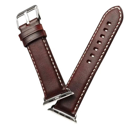 Denior Oil Wax Leather Band for Apple Watch 38 42mm