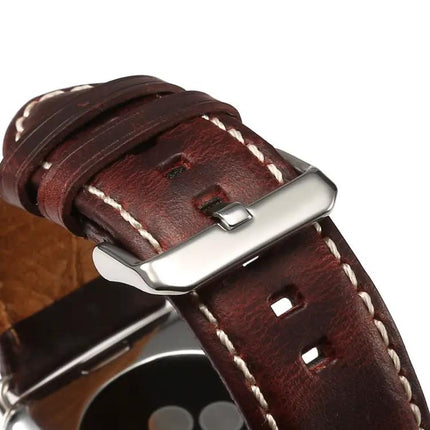 Denior Oil Wax Leather Band for Apple Watch 38 42mm